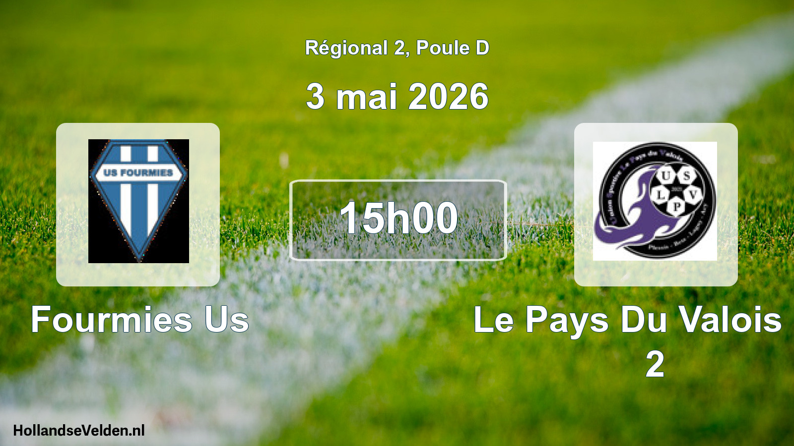 Geplande wedstrijd: Fourmies Us - Le Pays Du Valois Us 2 (3 mei 2026)