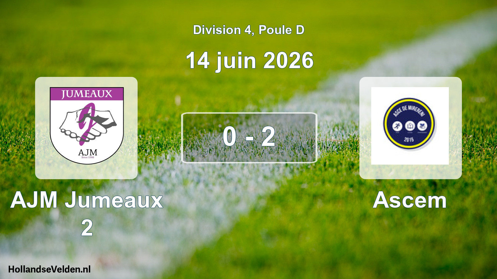Match joué: AJM Jumeaux 2 - Ascem 0 - 2 (14 juin 2026)