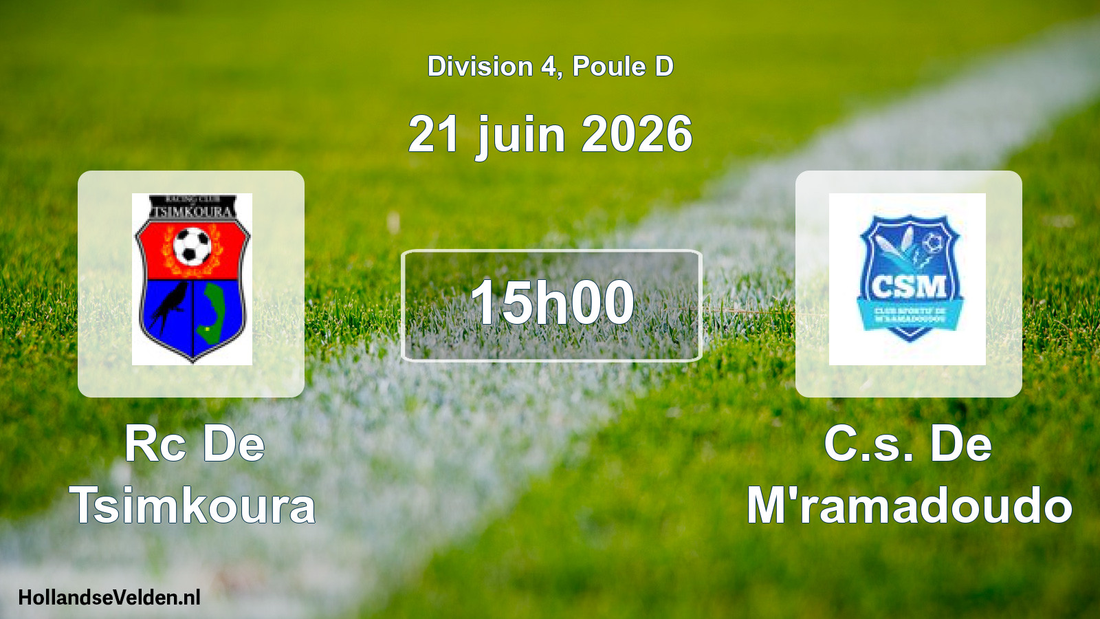 Geplande wedstrijd: Rc De Tsimkoura - C.s. De M'ramadoudo (21 juni 2026)