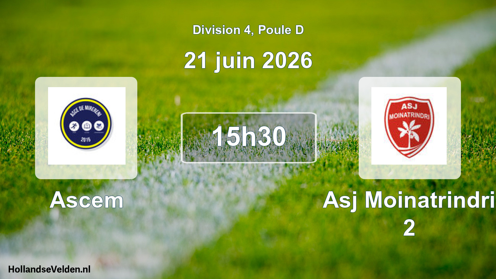 Match programmé: Ascem - Asj Moinatrindri 2 (21 juin 2026)