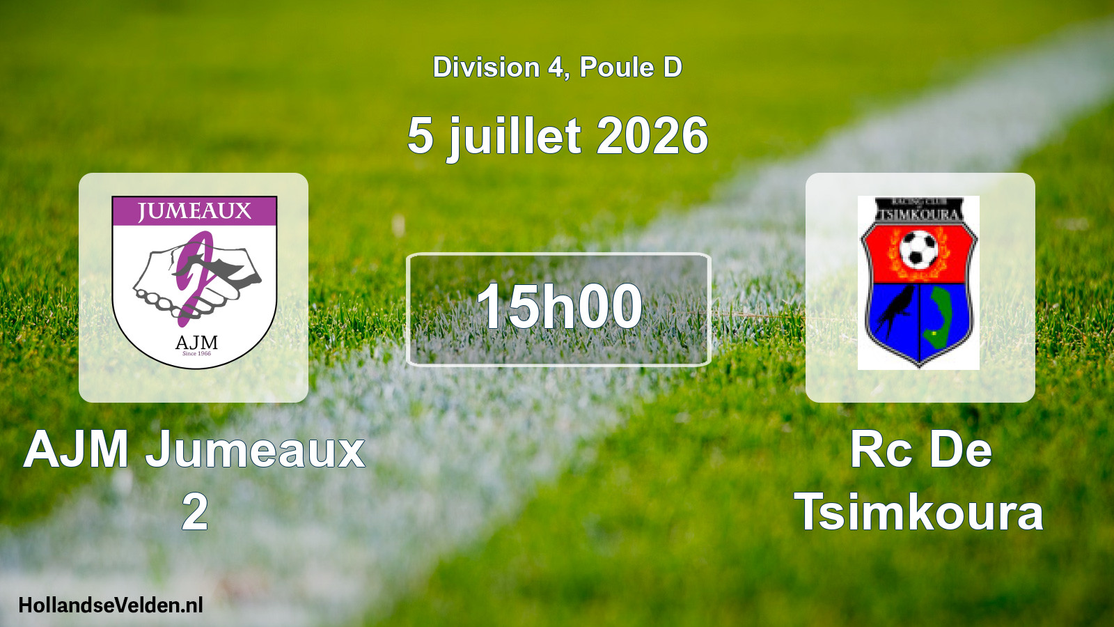Match programmé: AJM Jumeaux 2 - Rc De Tsimkoura (5 juillet 2026)