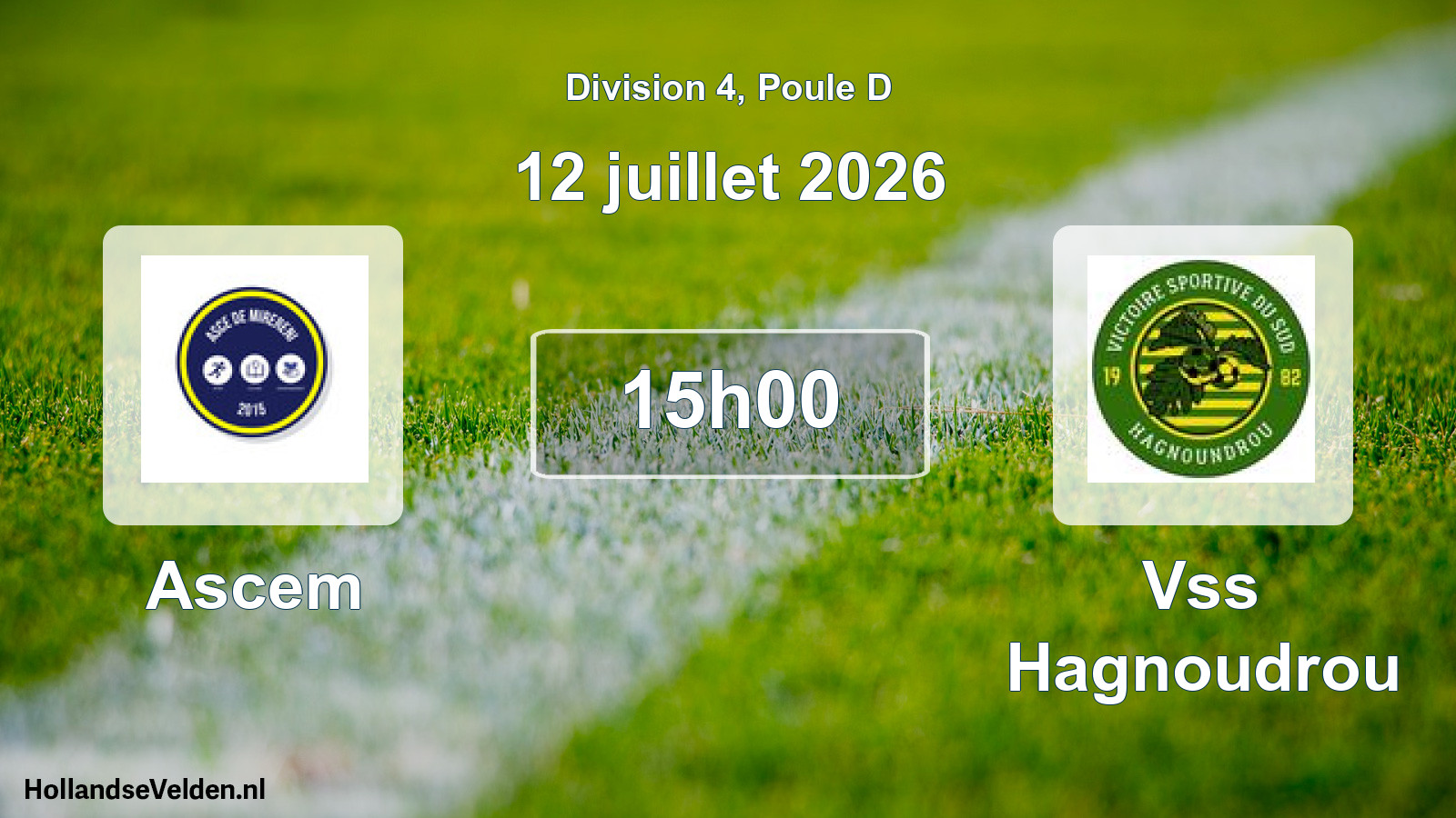 Match programmé: Ascem - Vss Hagnoudrou (12 juillet 2026)