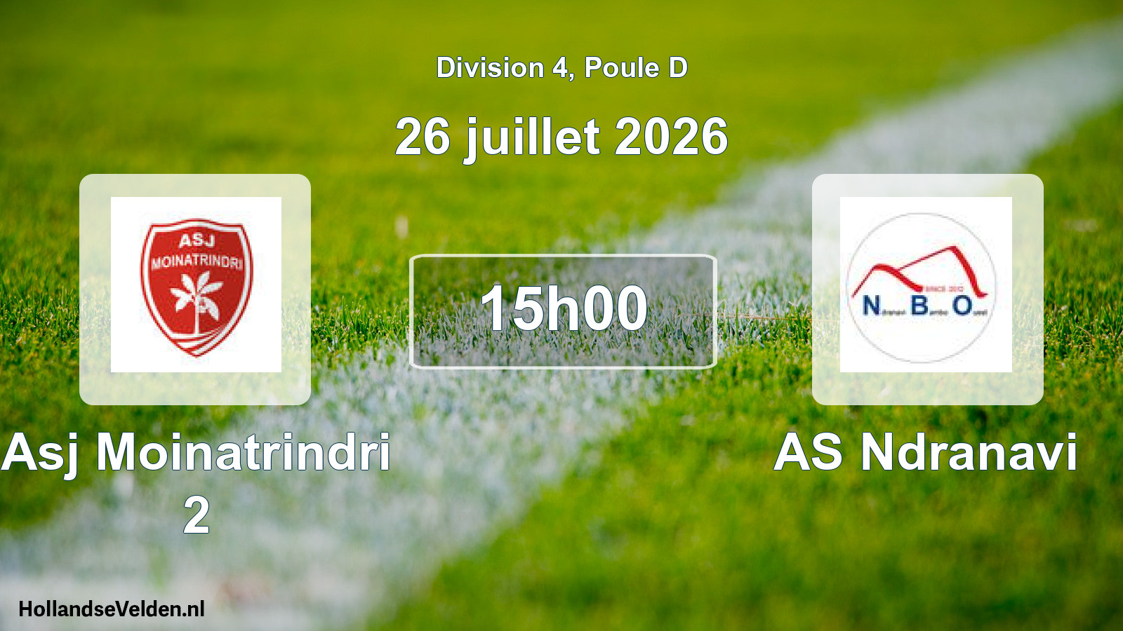 Scheduled Match: Asj Moinatrindri 2 - AS Ndranavi (26 July 2026)
