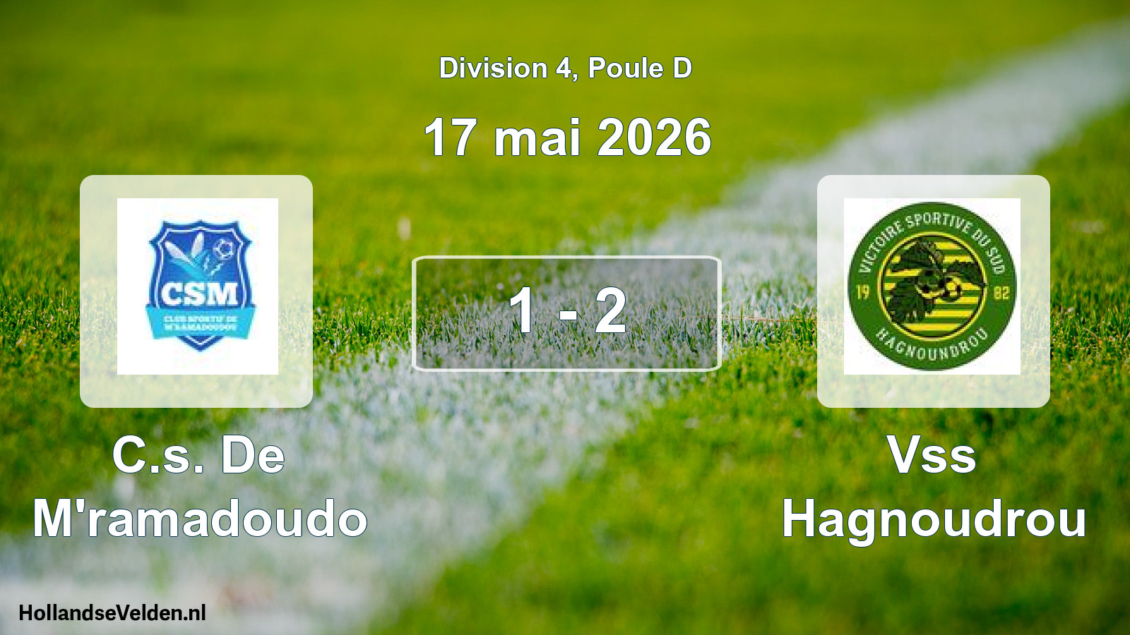 Match joué: C.s. De M'ramadoudo - Vss Hagnoudrou 1 - 2 (17 mai 2026)