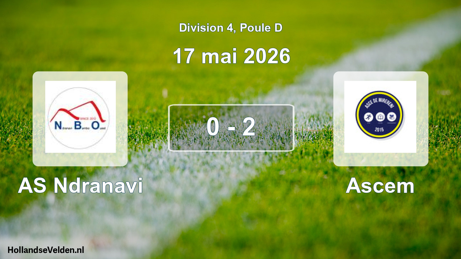 Match joué: AS Ndranavi - Ascem 0 - 2 (17 mai 2026)