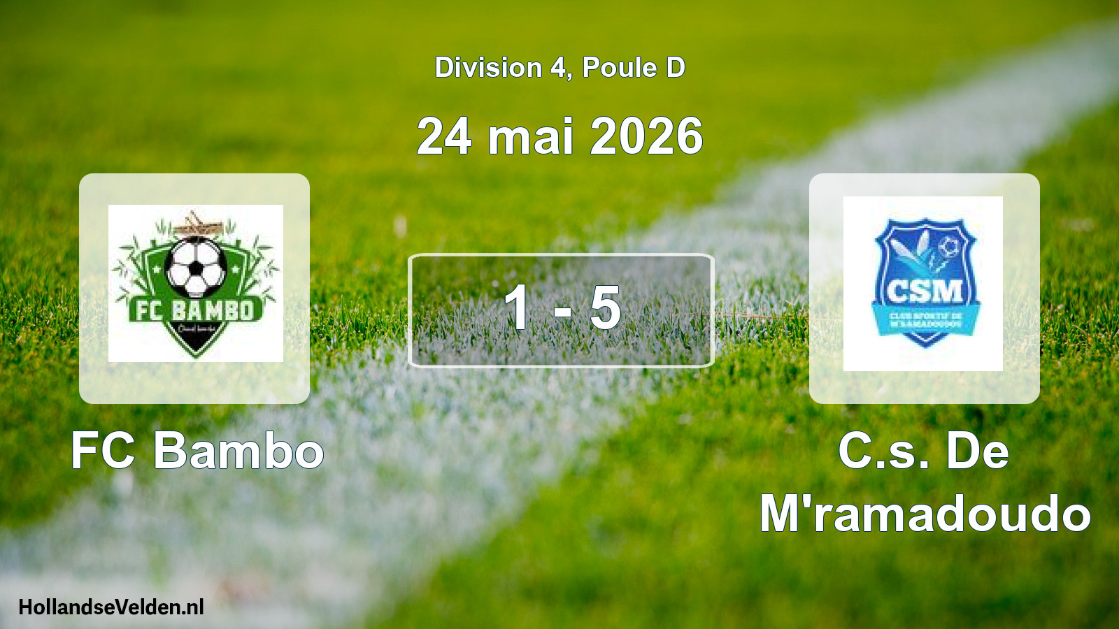 Match joué: FC Bambo - C.s. De M'ramadoudo 1 - 5 (24 mai 2026)