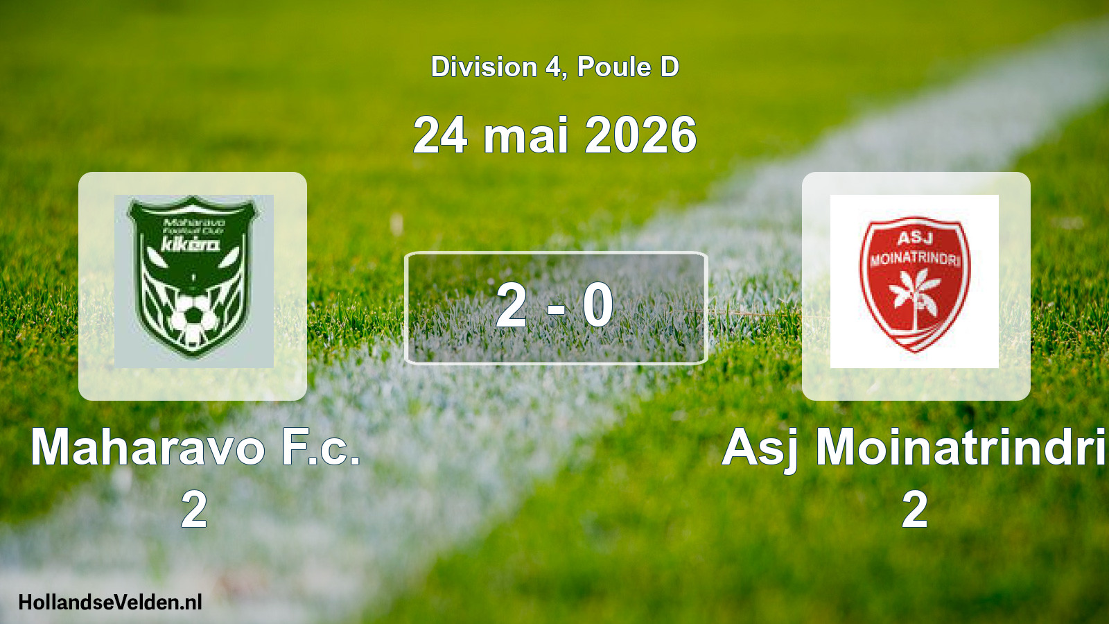 Match joué: Maharavo F.c. 2 - Asj Moinatrindri 2 2 - 0 (24 mai 2026)