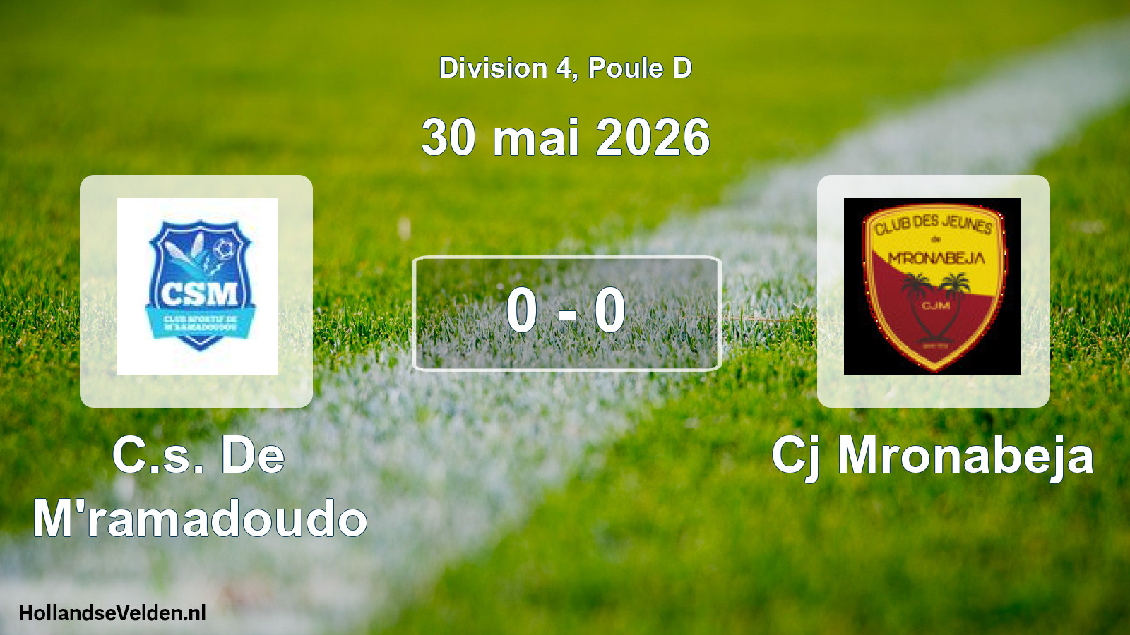 Gespeelde wedstrijd: C.s. De M'ramadoudo - Cj Mronabeja 0 - 0 (30 mei 2026)