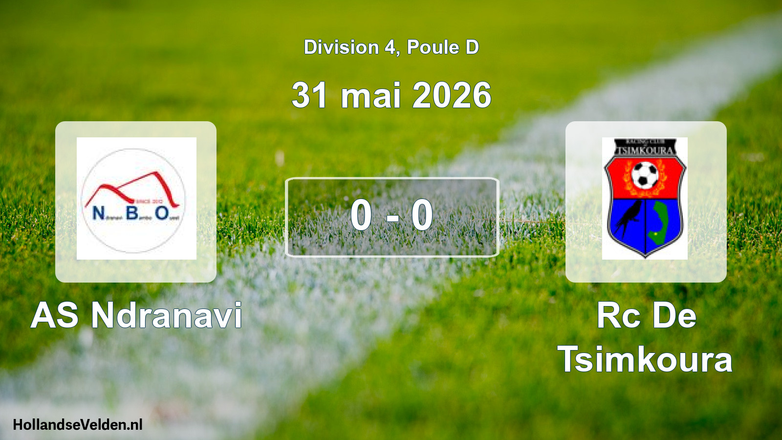Match joué: AS Ndranavi - Rc De Tsimkoura 0 - 0 (31 mai 2026)