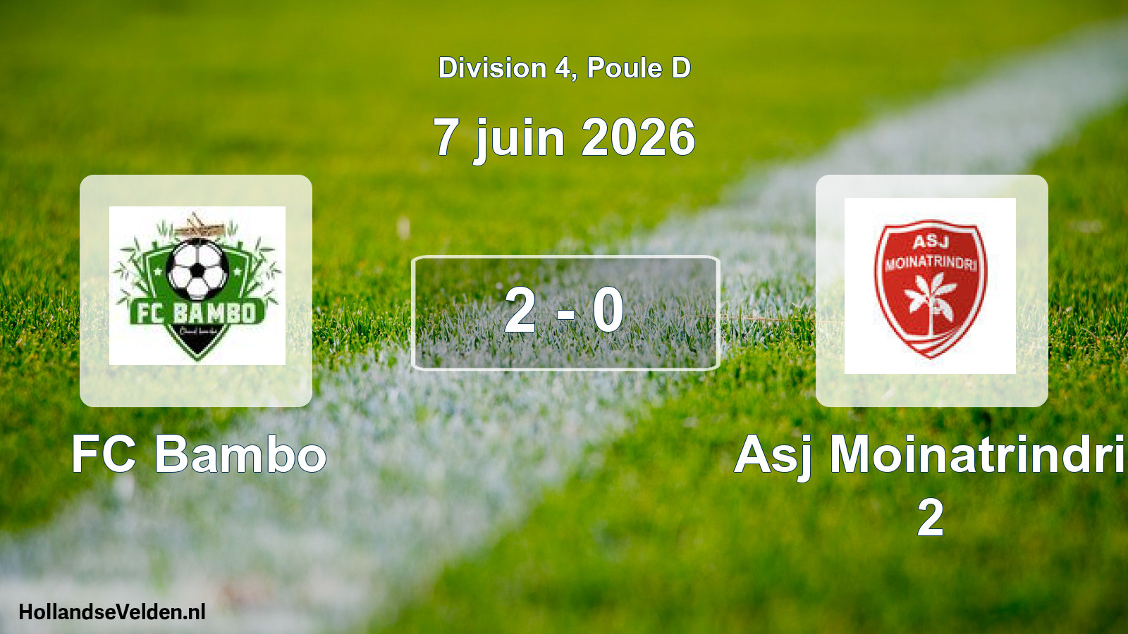 Match joué: FC Bambo - Asj Moinatrindri 2 2 - 0 (7 juin 2026)