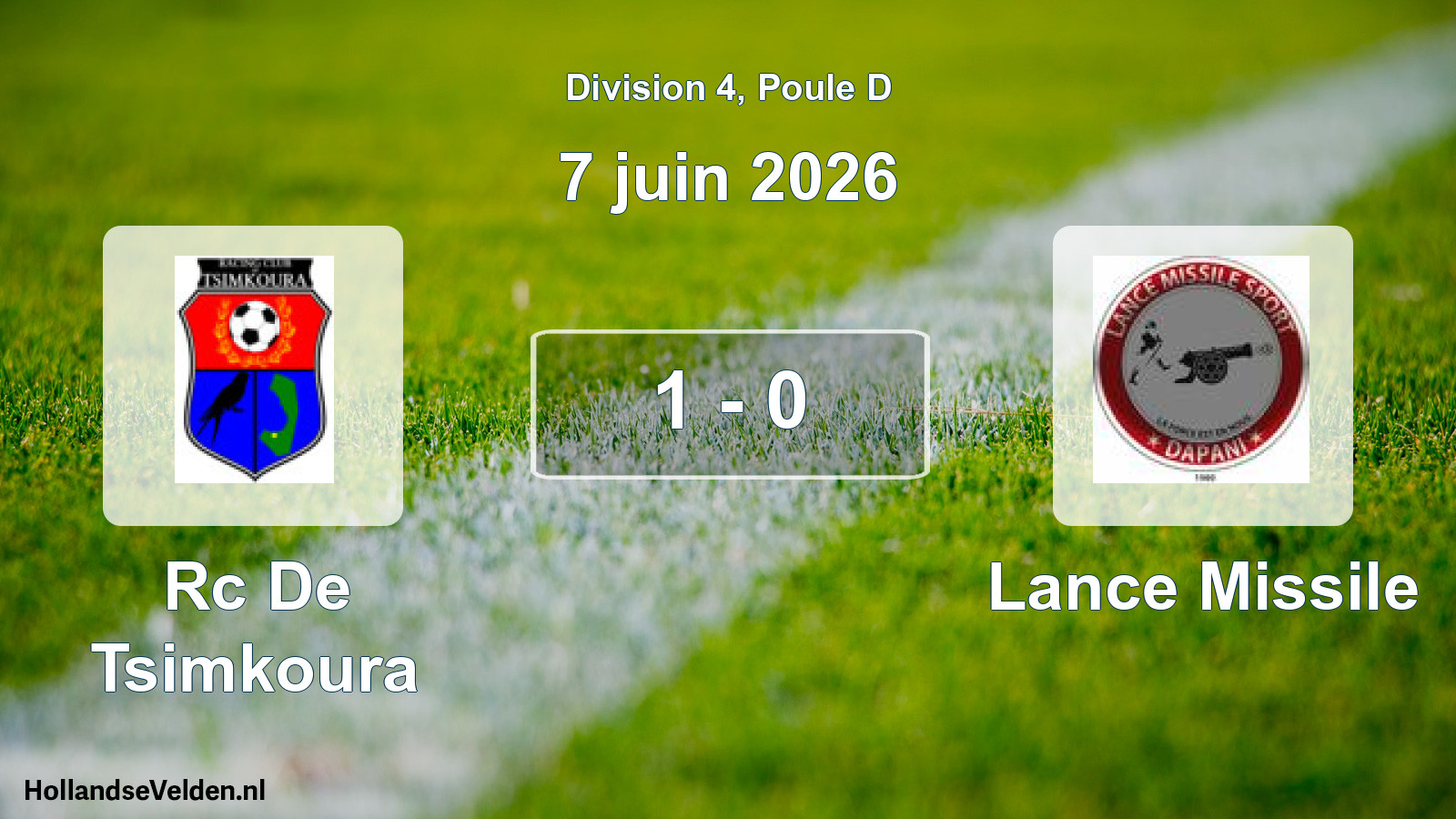Total number of matches played: Rc De Tsimkoura - Lance Missile 1 - 0 (7 June 2026)