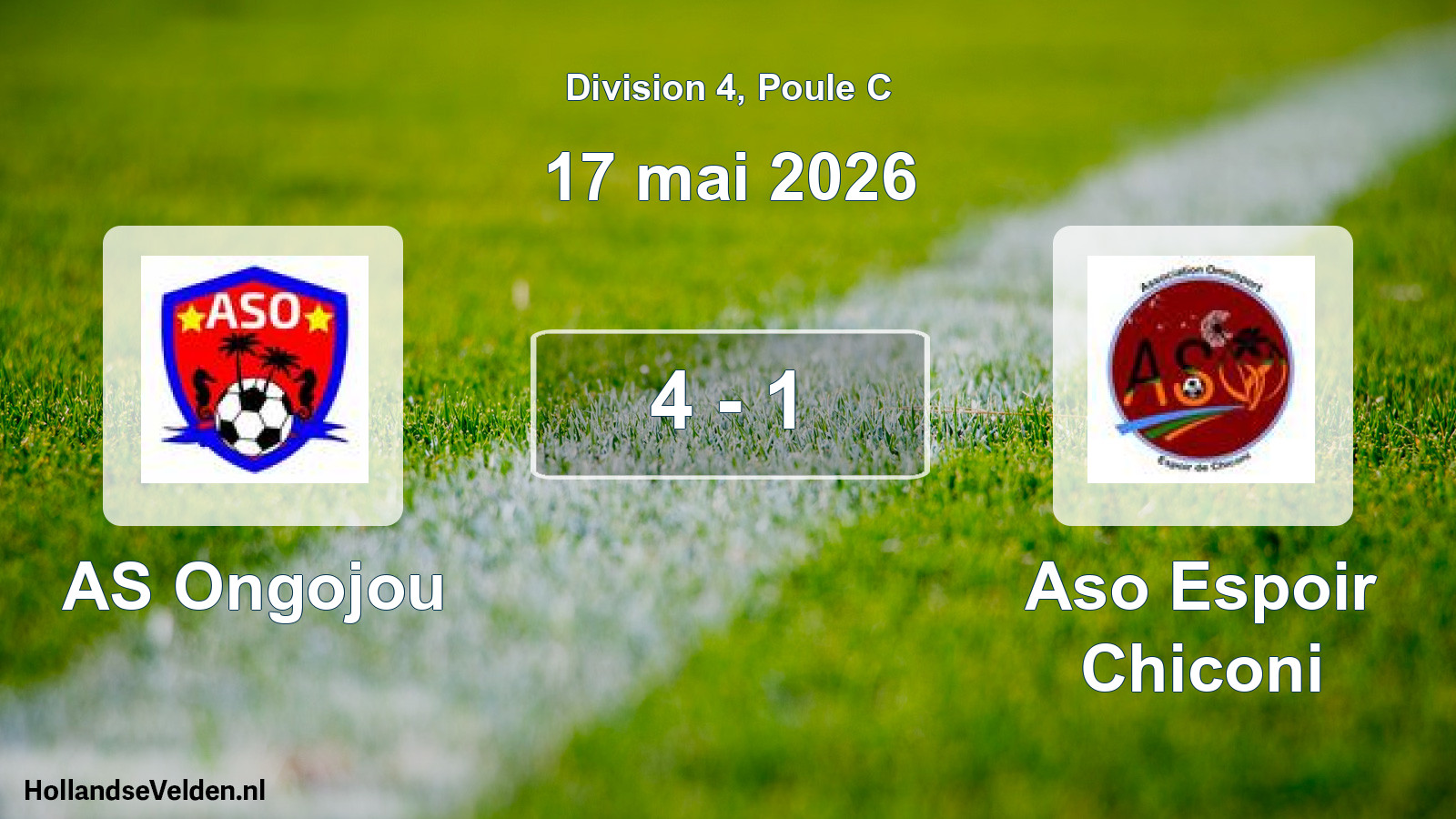 Total number of matches played: AS Ongojou - Aso Espoir Chiconi 4 - 1 (17 May 2026)