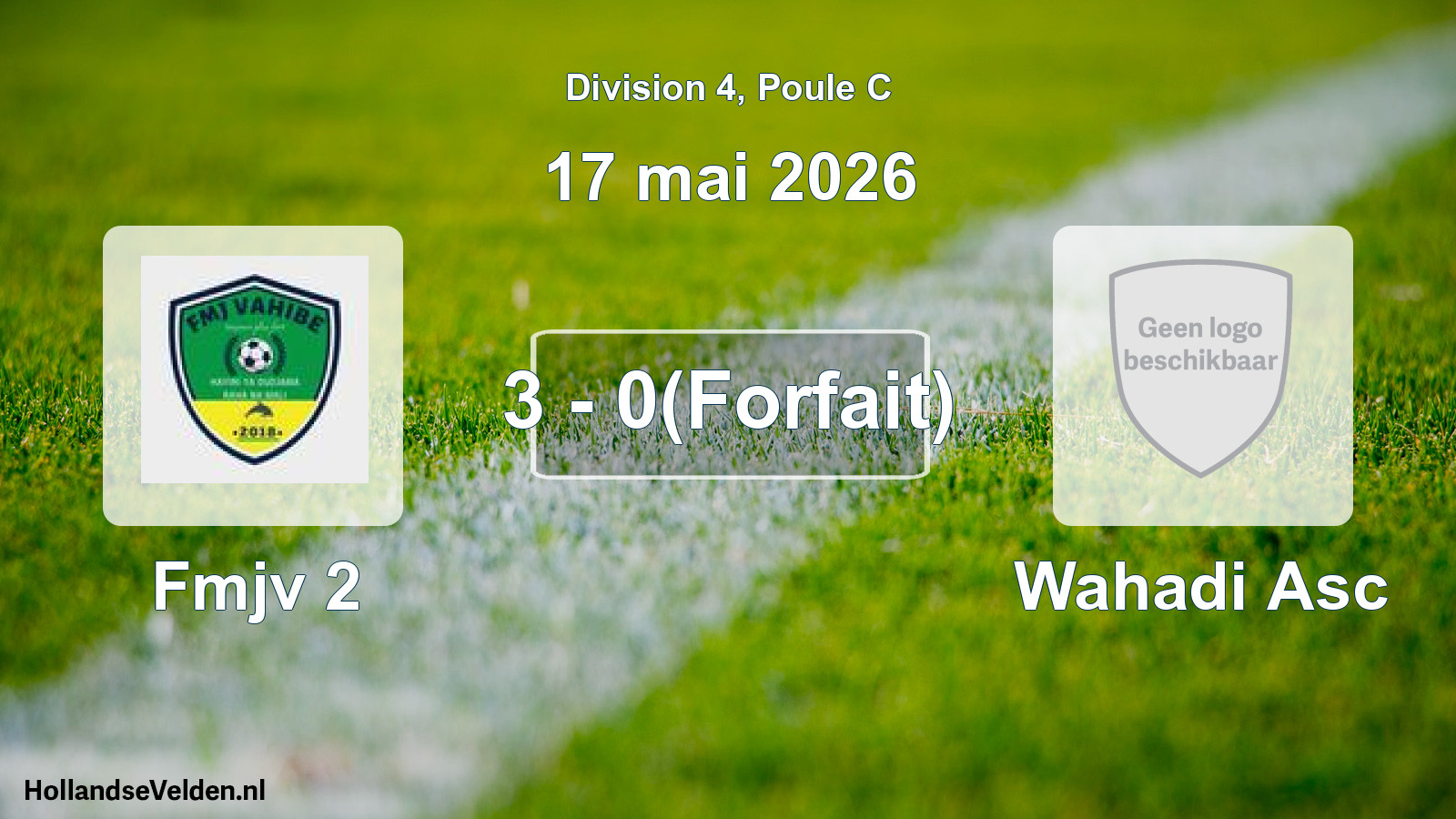 Total number of matches played: Fmjv 2 - Wahadi Asc 3 - 0(Forfait) (17 May 2026)