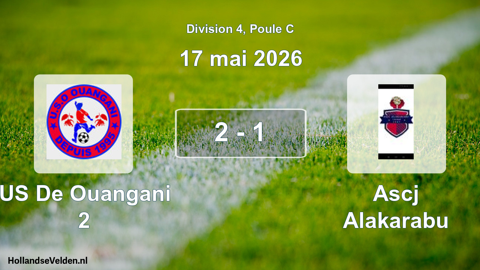 Match joué: US De Ouangani 2 - Ascj Alakarabu 2 - 1 (17 mai 2026)