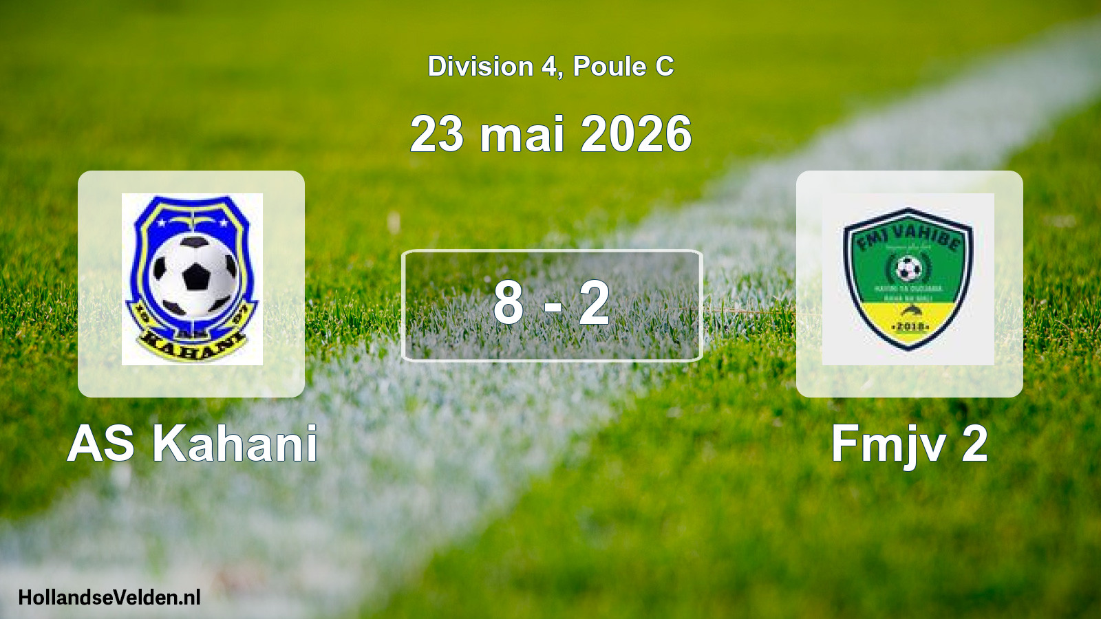 Total number of matches played: AS Kahani - Fmjv 2 8 - 2 (23 May 2026)