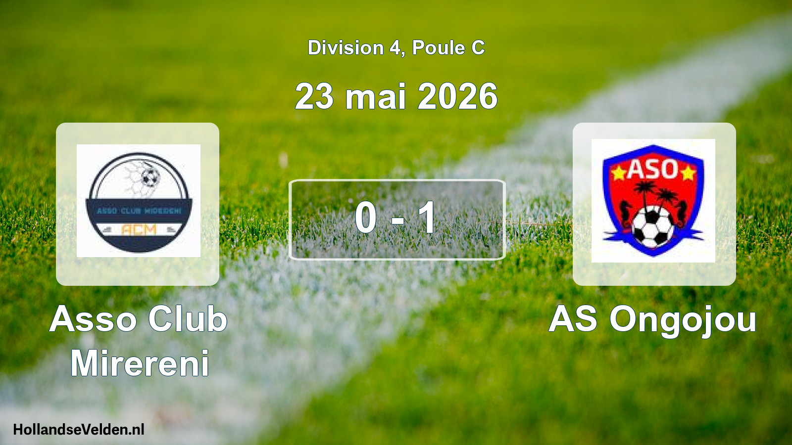 Total number of matches played: Asso Club Mirereni - AS Ongojou 0 - 1 (23 May 2026)