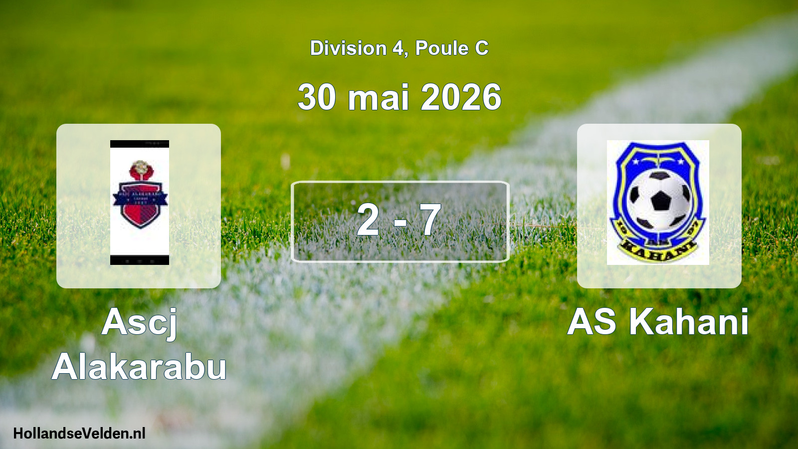 Match joué: Ascj Alakarabu - AS Kahani 2 - 7 (30 mai 2026)