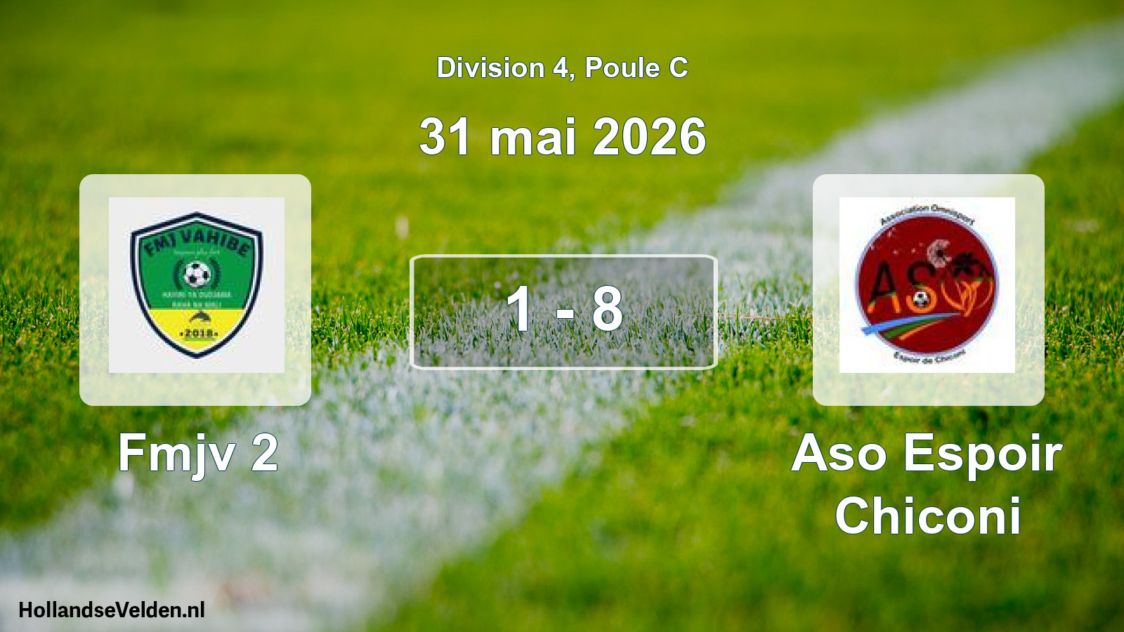 Match joué: Fmjv 2 - Aso Espoir Chiconi 1 - 8 (31 mai 2026)
