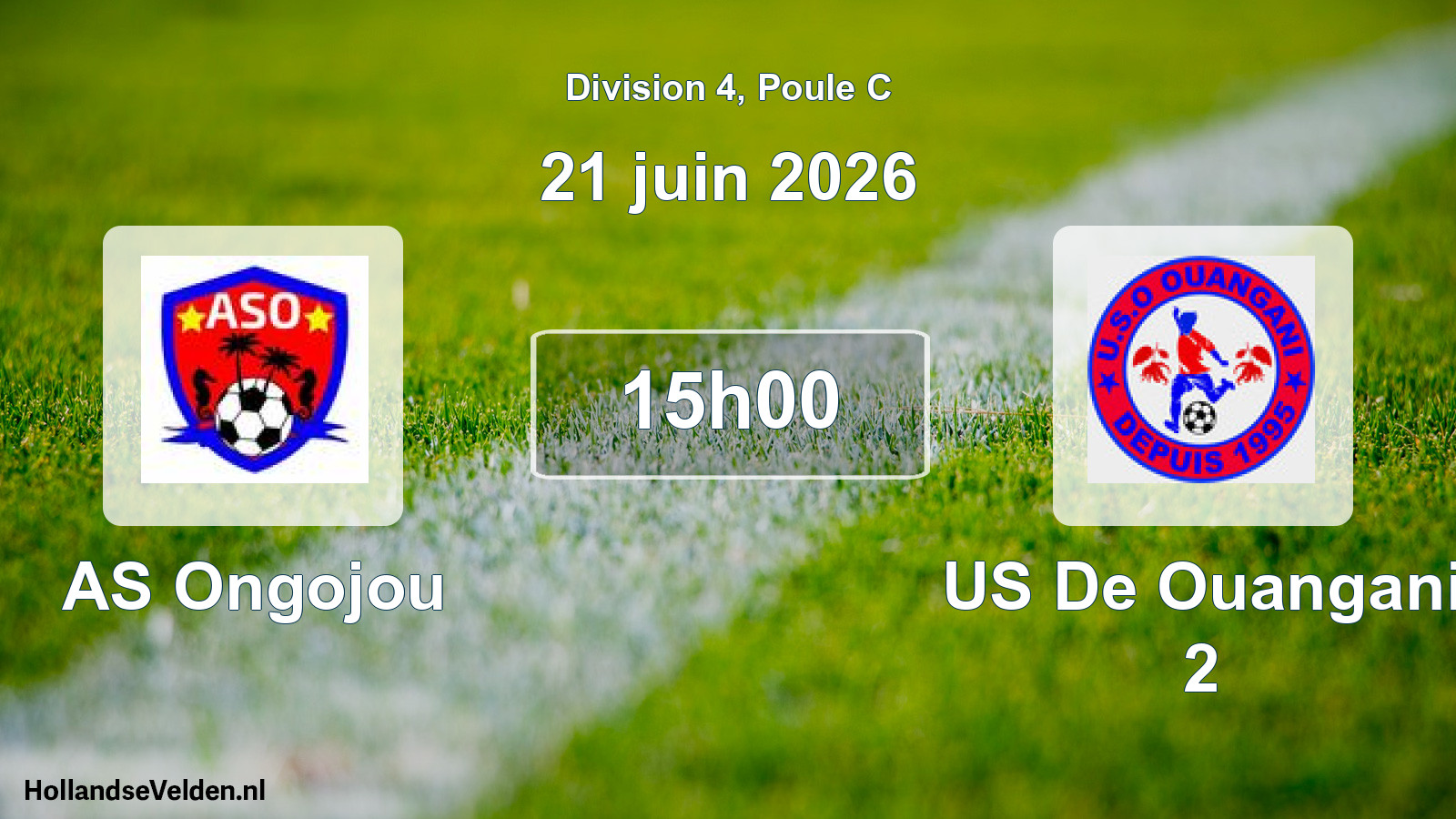 Match programmé: AS Ongojou - US De Ouangani 2 (21 juin 2026)