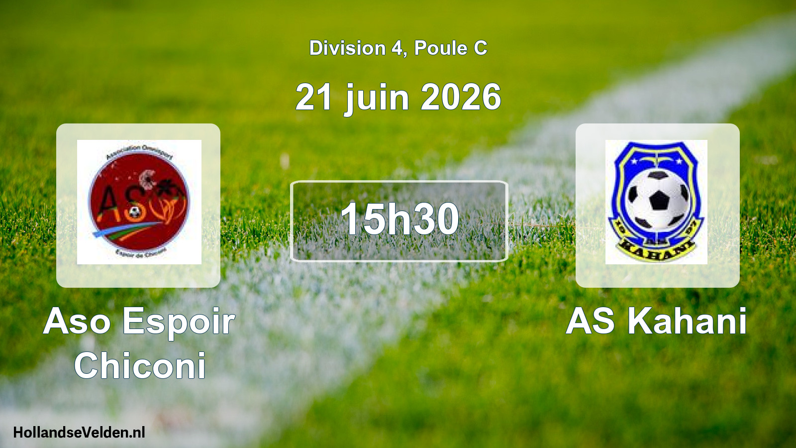 Match programmé: Aso Espoir Chiconi - AS Kahani (21 juin 2026)