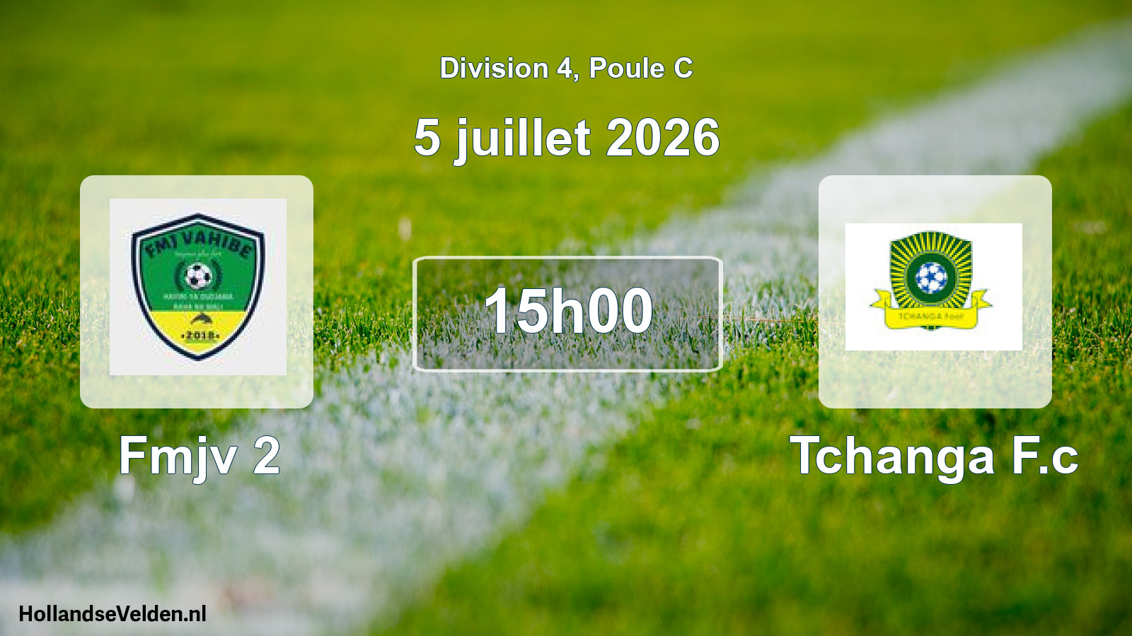 Match programmé: Fmjv 2 - Tchanga F.c (5 juillet 2026)