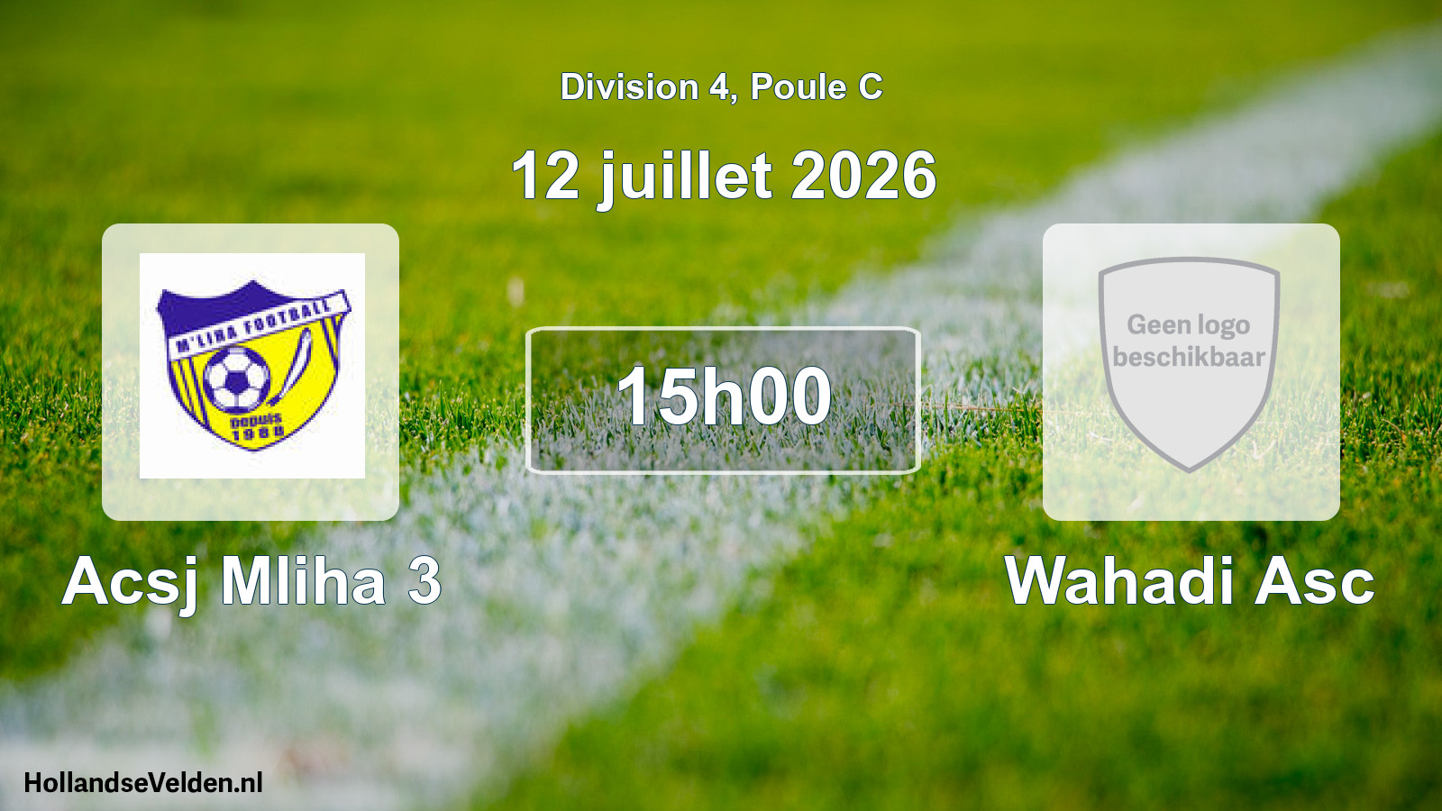 Scheduled Match: Acsj Mliha 3 - Wahadi Asc (12 July 2026)
