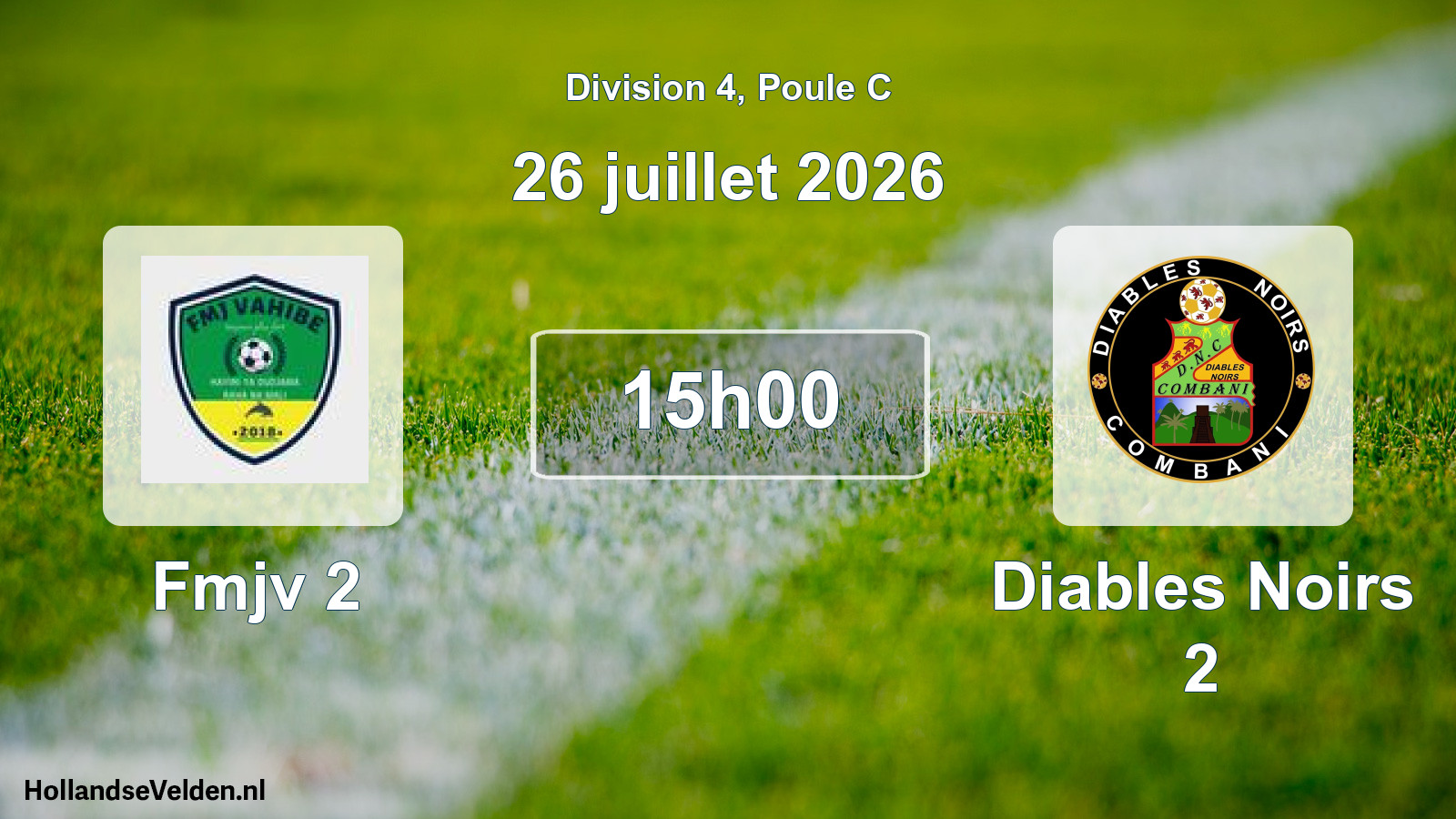 Scheduled Match: Fmjv 2 - Diables Noirs 2 (26 July 2026)