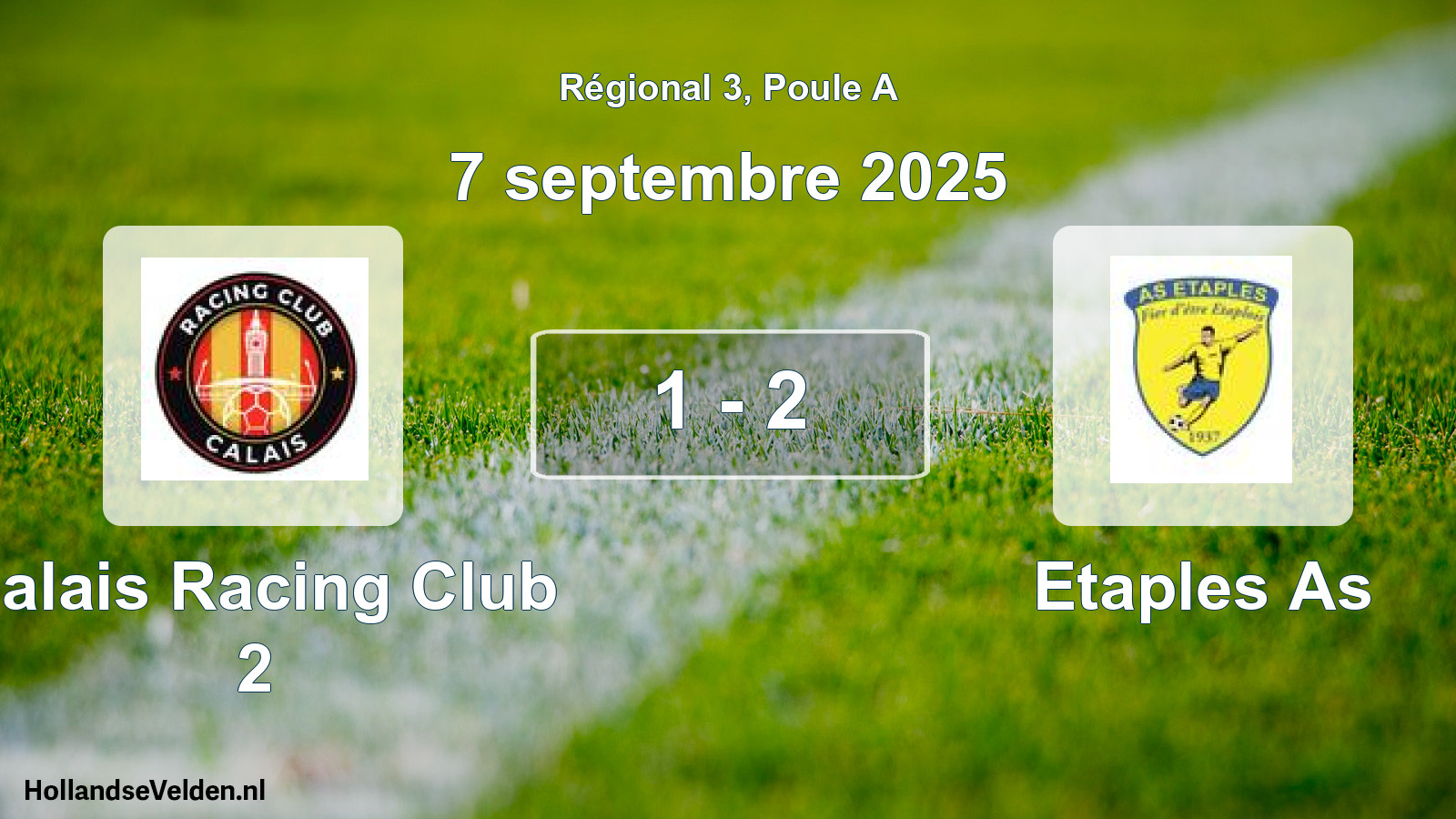 Total number of matches played: Calais Racing Club 2 - Etaples As 1 - 2 (7 September 2025)