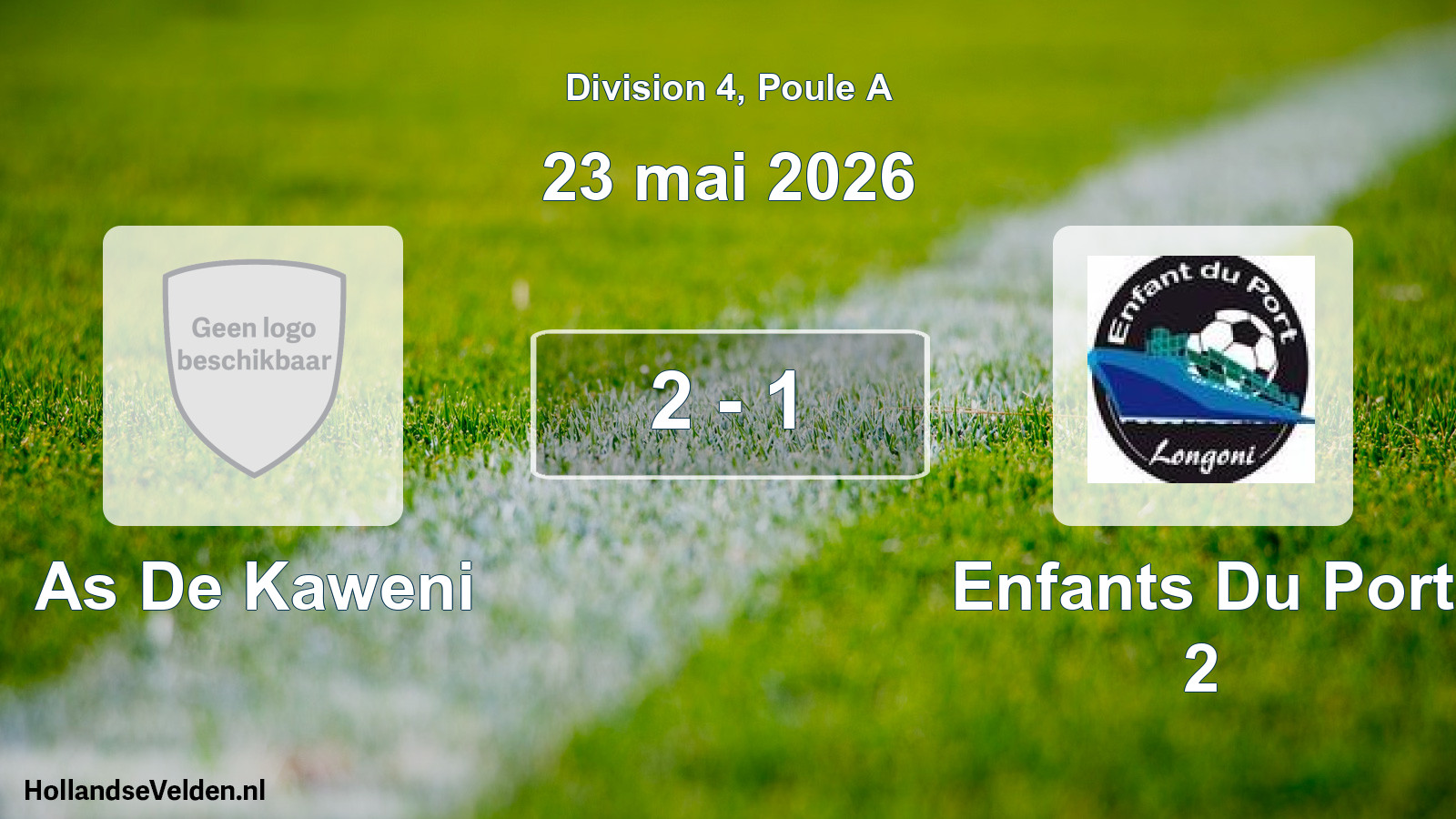 Match joué: As De Kaweni - Enfants Du Port 2 2 - 1 (23 mai 2026)