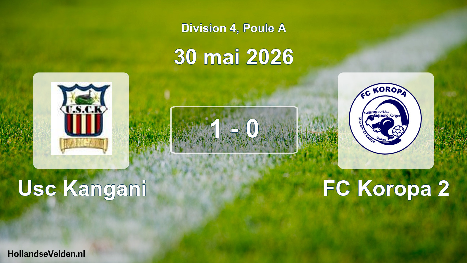 Match joué: Usc Kangani - FC Koropa 2 1 - 0 (30 mai 2026)