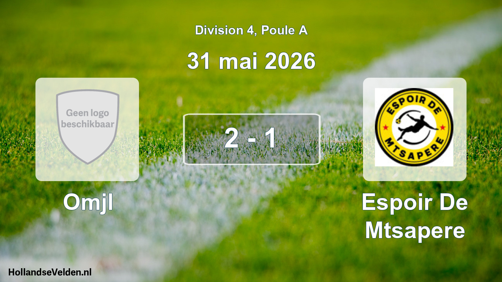 Match joué: Omjl - Espoir De Mtsapere 2 - 1 (31 mai 2026)