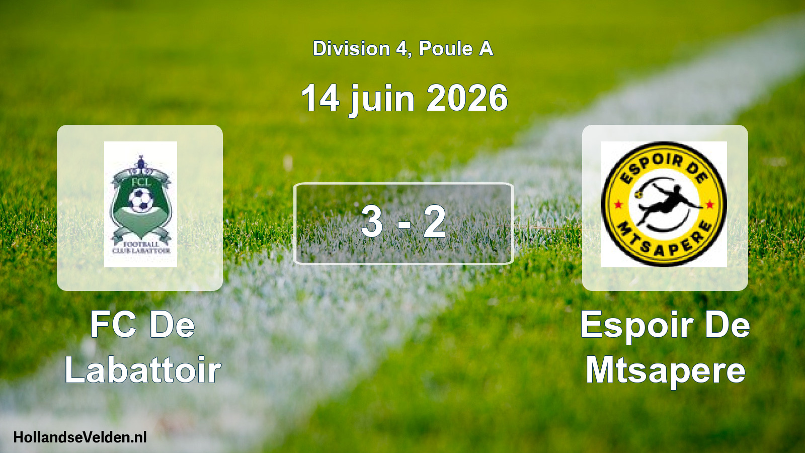 Total number of matches played: FC De Labattoir - Espoir De Mtsapere 3 - 2 (14 June 2026)