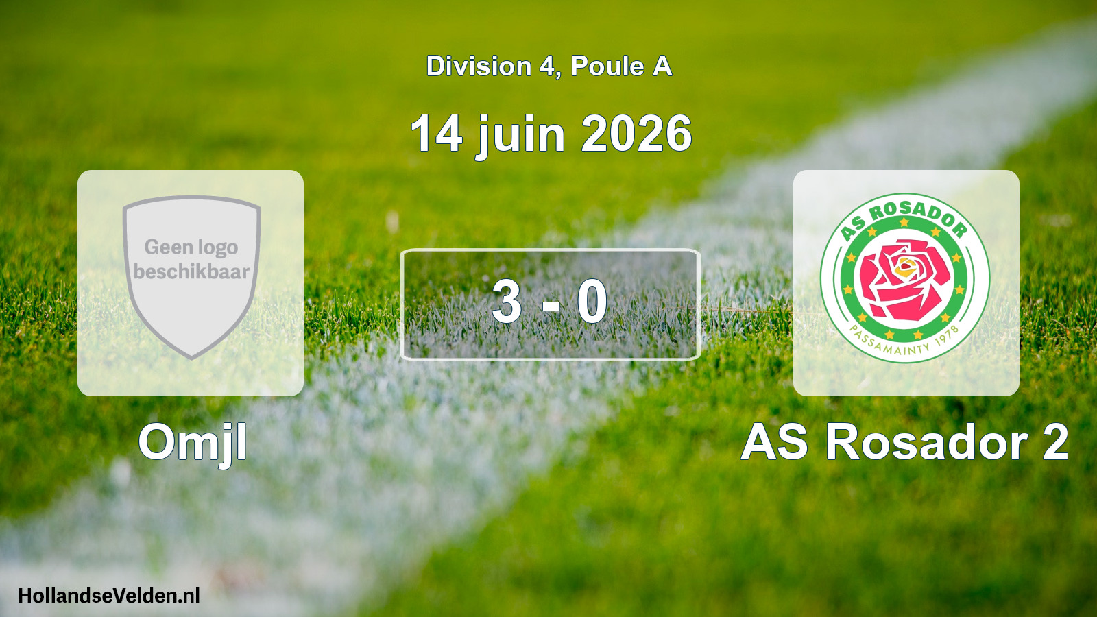 Total number of matches played: Omjl - AS Rosador 2 3 - 0 (14 June 2026)