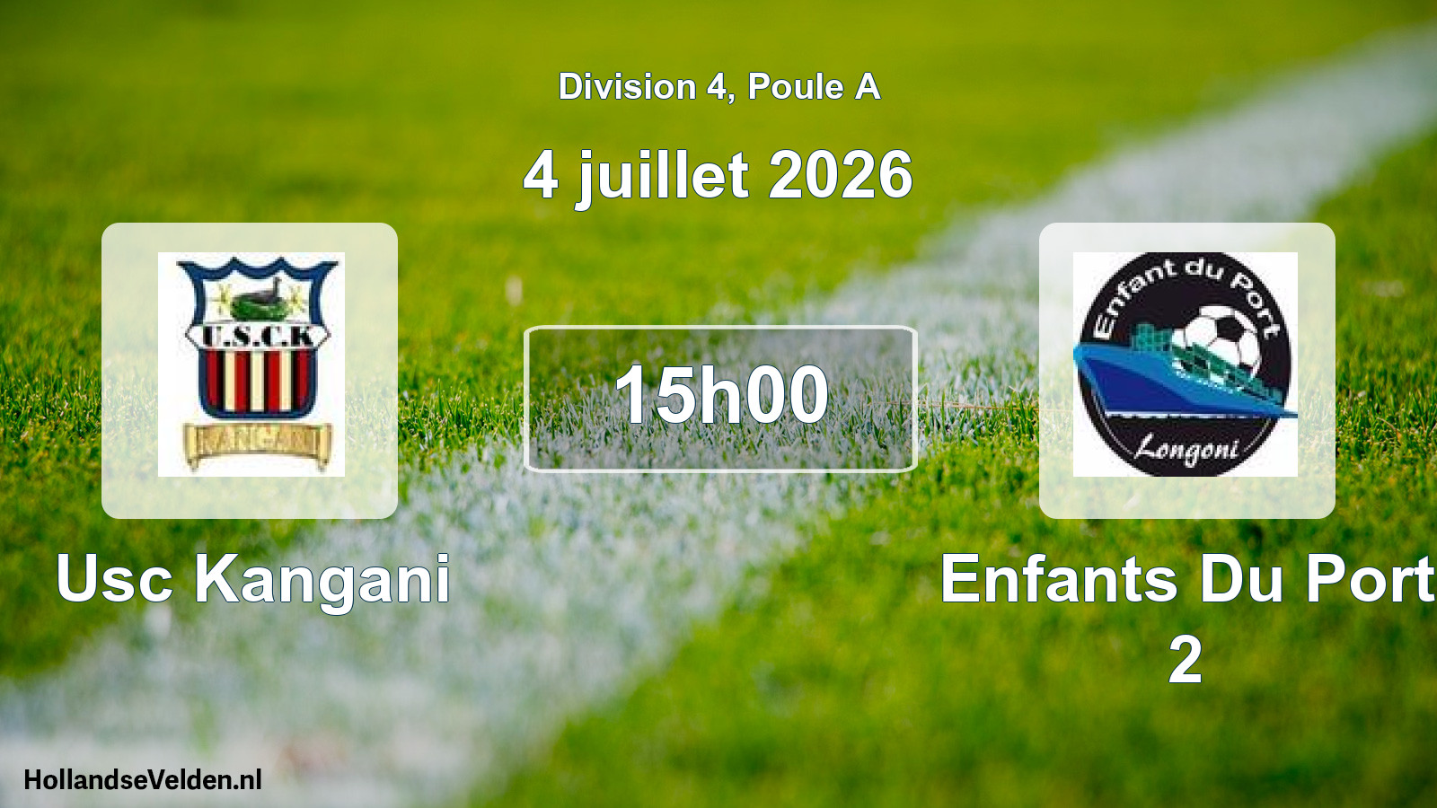 Match programmé: Usc Kangani - Enfants Du Port 2 (4 juillet 2026)