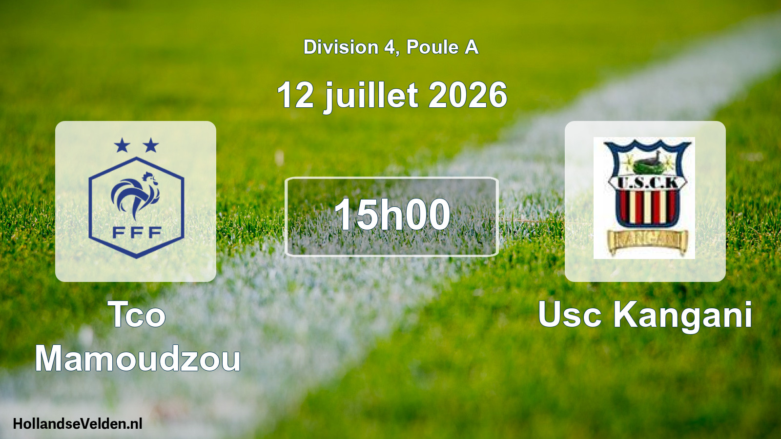Match programmé: Tco Mamoudzou - Usc Kangani (12 juillet 2026)