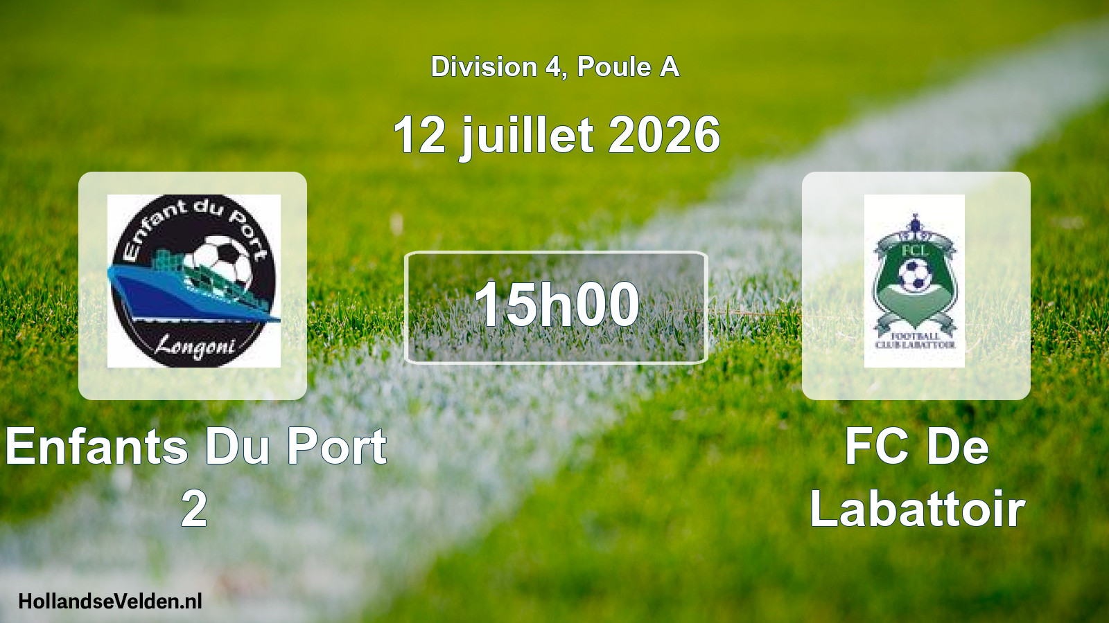 Match programmé: Enfants Du Port 2 - FC De Labattoir (12 juillet 2026)