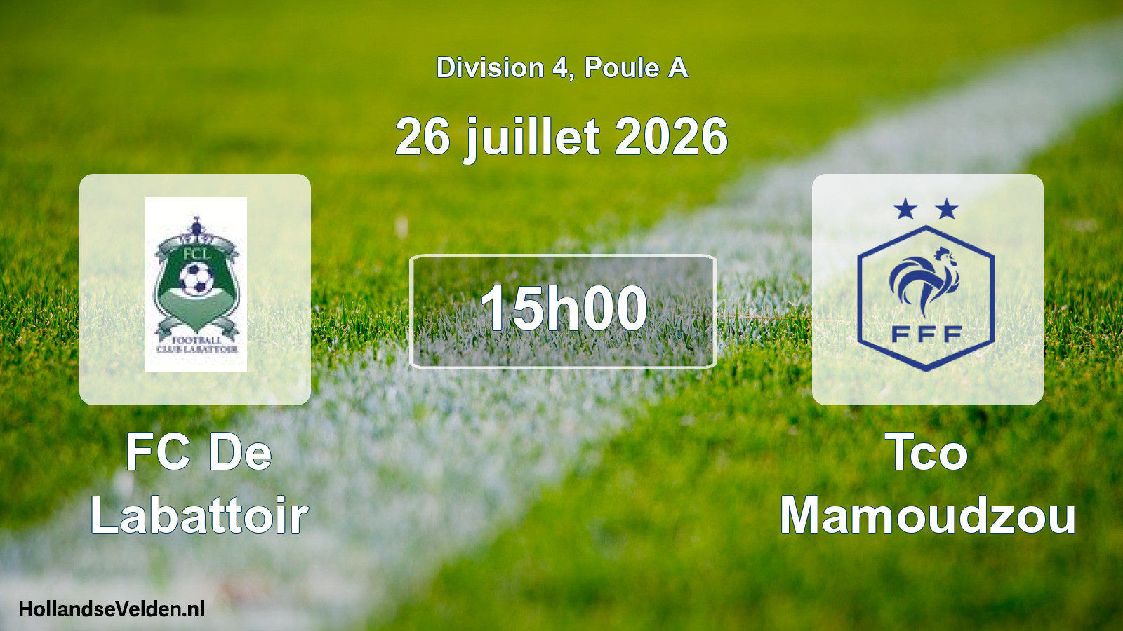 Match programmé: FC De Labattoir - Tco Mamoudzou (26 juillet 2026)