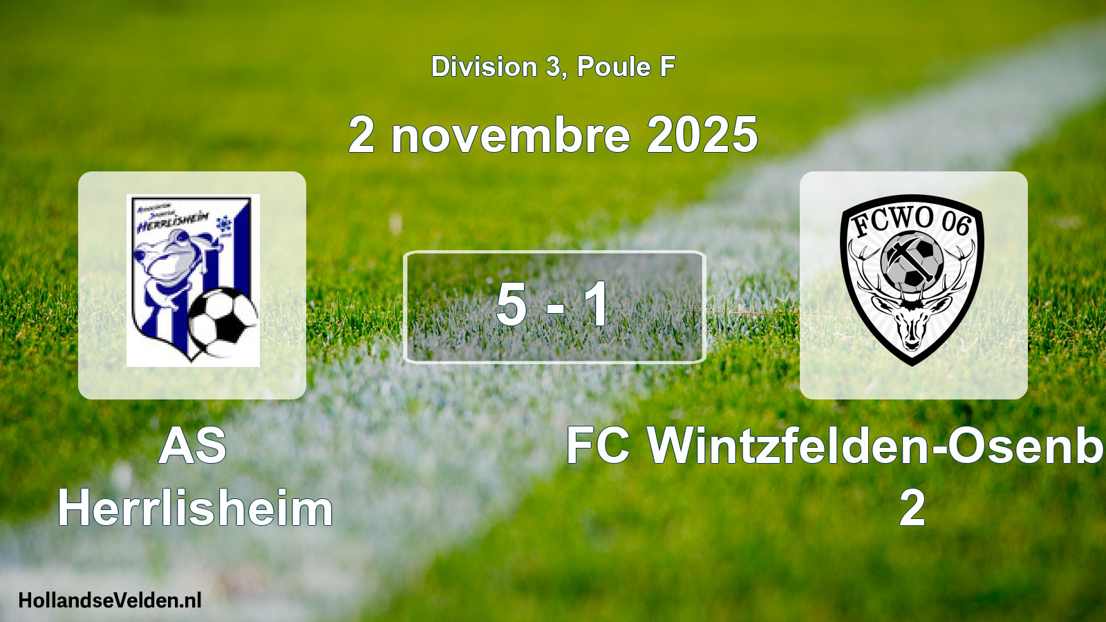 Total number of matches played: AS Herrlisheim - FC Wintzfelden-Osenbach 06 2 5 - 1 (2 November 2025)