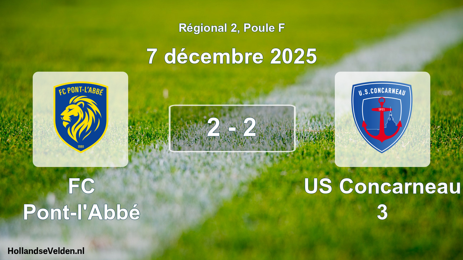 Total number of matches played: FC Pont-l'Abbé - US Concarneau 3 2 - 2 (7 December 2025)