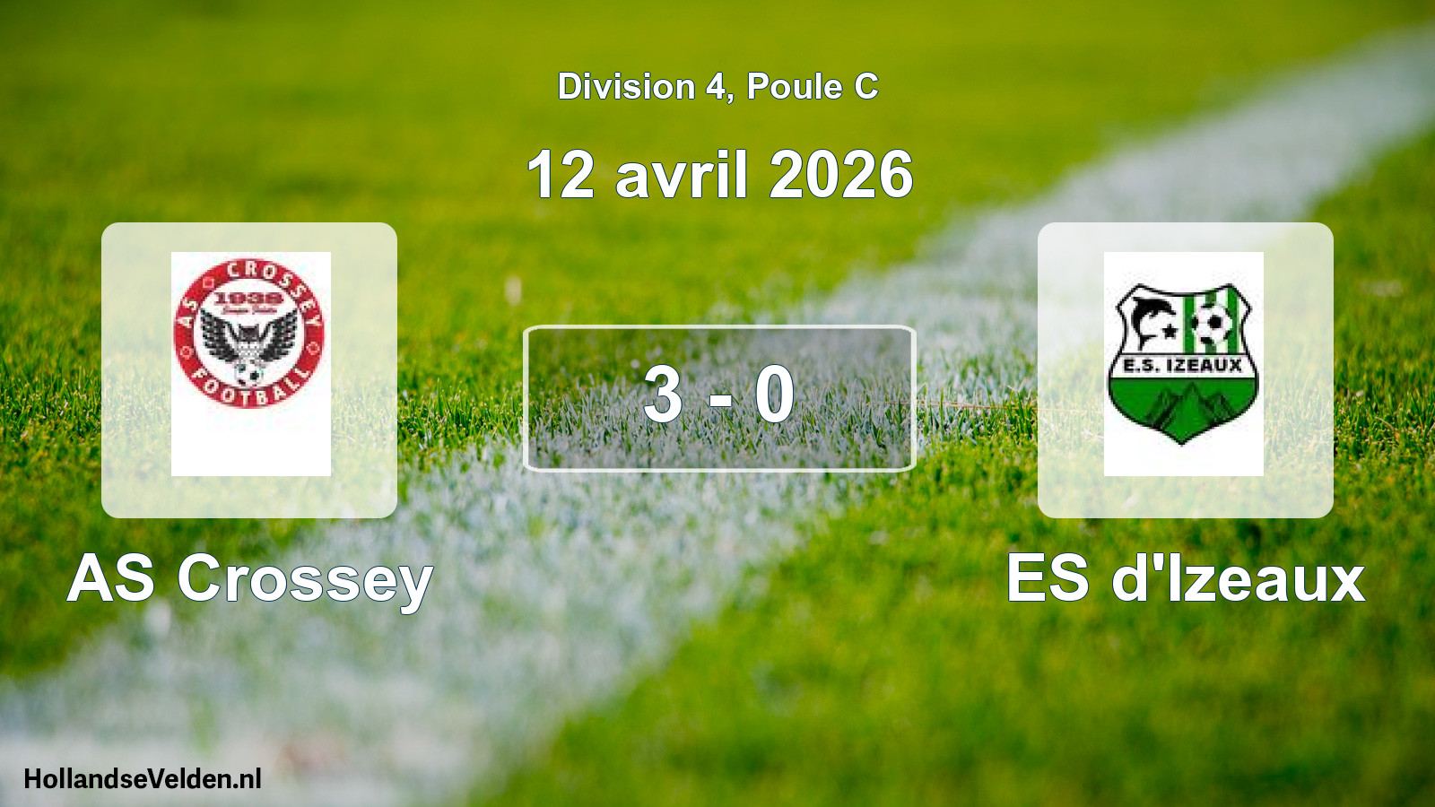 Total number of matches played: AS Crossey - ES d'Izeaux 3 - 0 (12 April 2026)