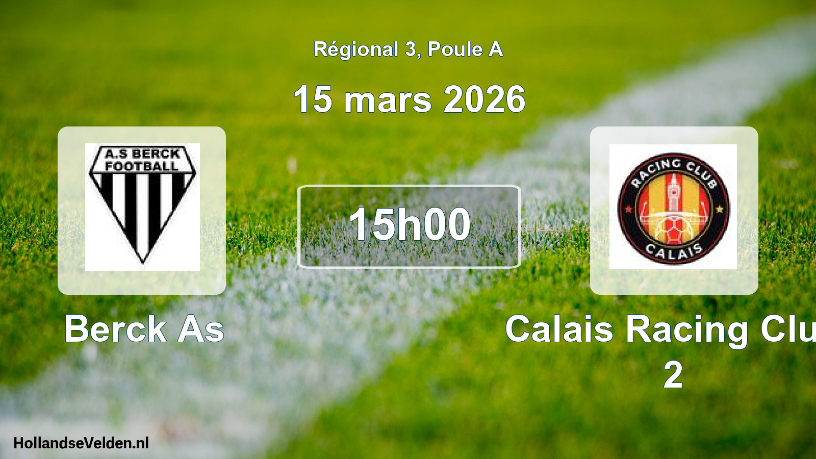 Geplande wedstrijd: Berck As - Calais Racing Club 2 (15 mars 2026)