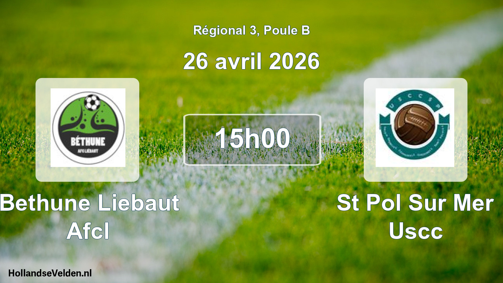 Geplande wedstrijd: Bethune Liebaut Afcl - St Pol Sur Mer Uscc (26 avril 2026)