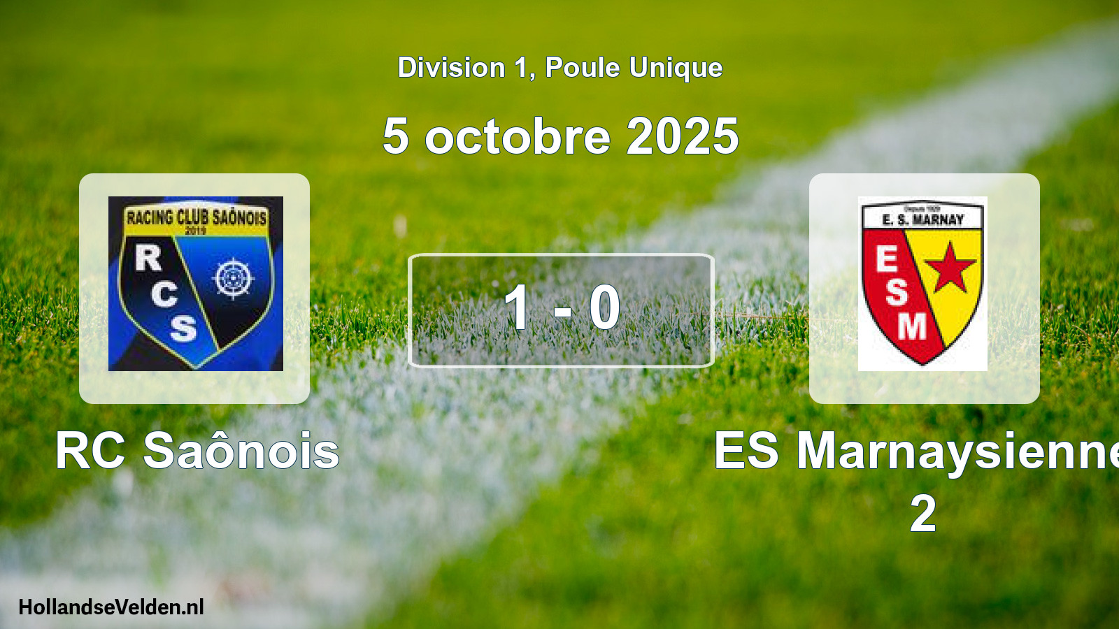 Gespeelde wedstrijd: RC Saônois - ES Marnaysienne 2 1 - 0 (5 oktober 2025)