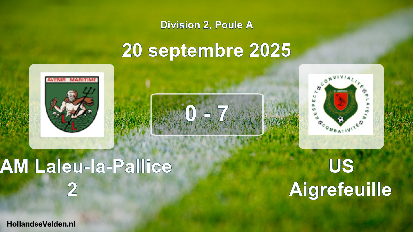 Match joué: AAAM Laleu-la-Pallice 2 - US Aigrefeuille 0 - 7 (20 septembre 2025)