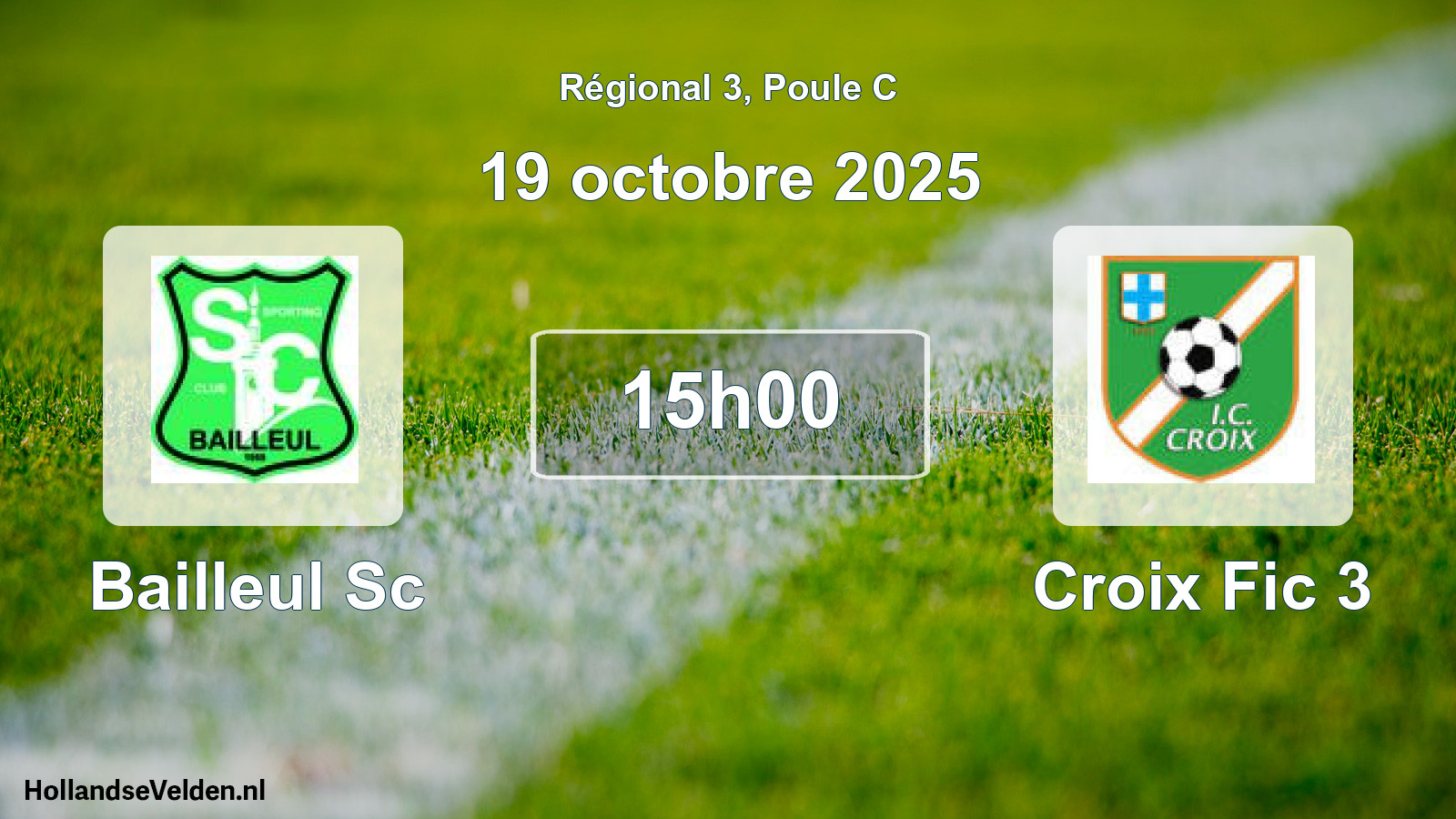 Scheduled Match: Bailleul Sc - Croix Fic 3 (19 October 2025)