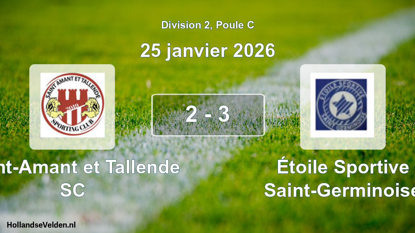 Total number of matches played: Saint-Amant et Tallende SC - Étoile Sportive Saint-Germinoise 2 - 3 (25 January 2026)