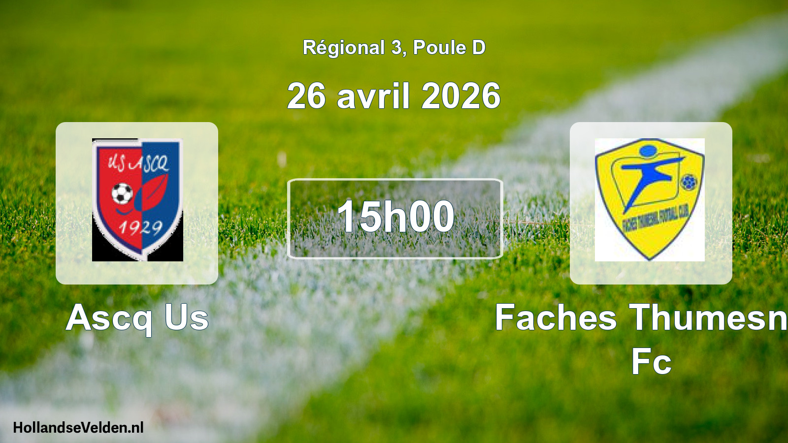 Geplande wedstrijd: Ascq Us - Faches Thumesnil Fc (26 april 2026)