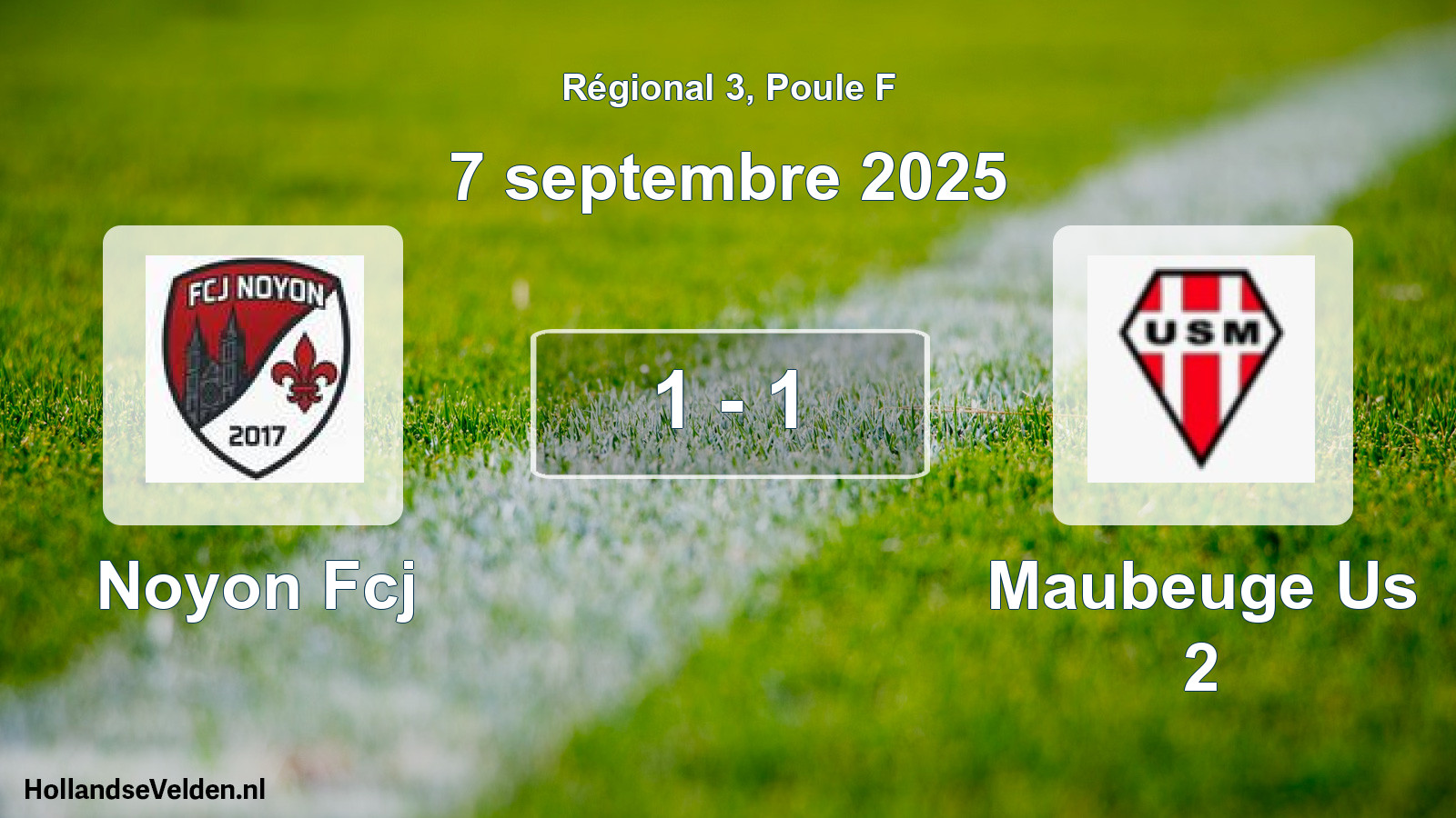 Total number of matches played: Noyon Fcj - Maubeuge Us 2 1 - 1 (7 September 2025)