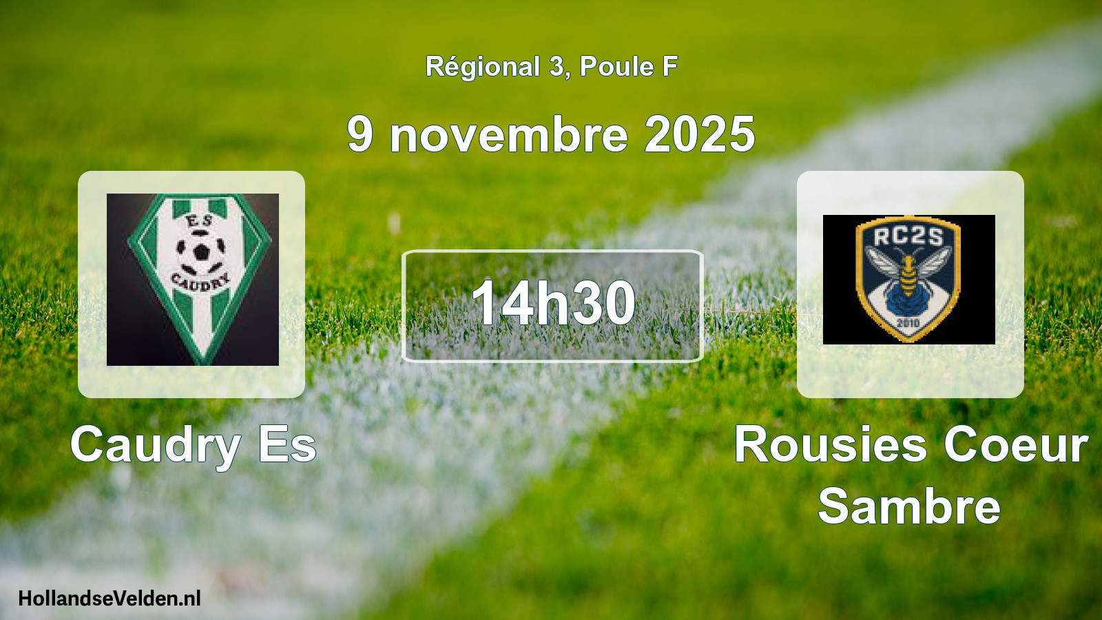 Geplande wedstrijd: Caudry Es - Rousies Coeur Sambre (9 novembre 2025)