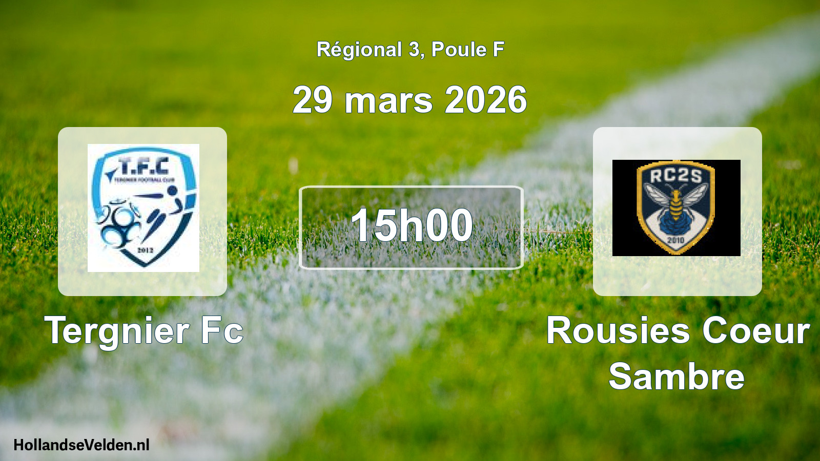 Geplande wedstrijd: Tergnier Fc - Rousies Coeur Sambre (29 maart 2026)